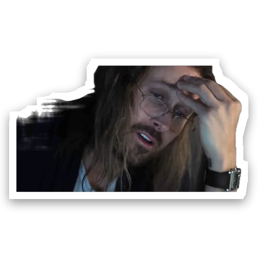 A man holding his forehead in anguish